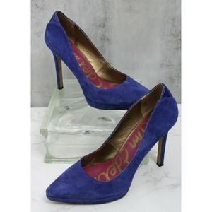 Sam Edelman Blue Suede Pointy Toe Pumps, Celia Look Brand New Size 7.5M